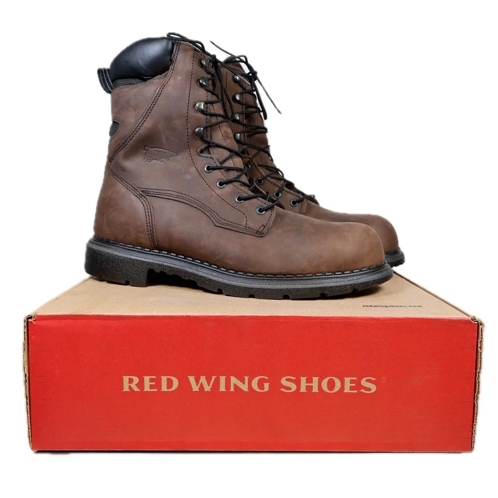 Red Wing DynaForce 1411 Work Boots Mens 13 Brown Leather Waterproof USA